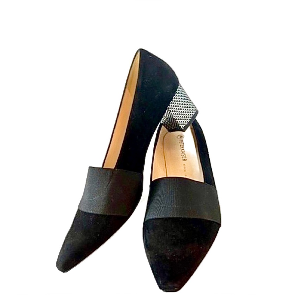 Peter Kaiser BETZI Leather Suede Pumps Design Metal Covered Heels Size 9.5✨